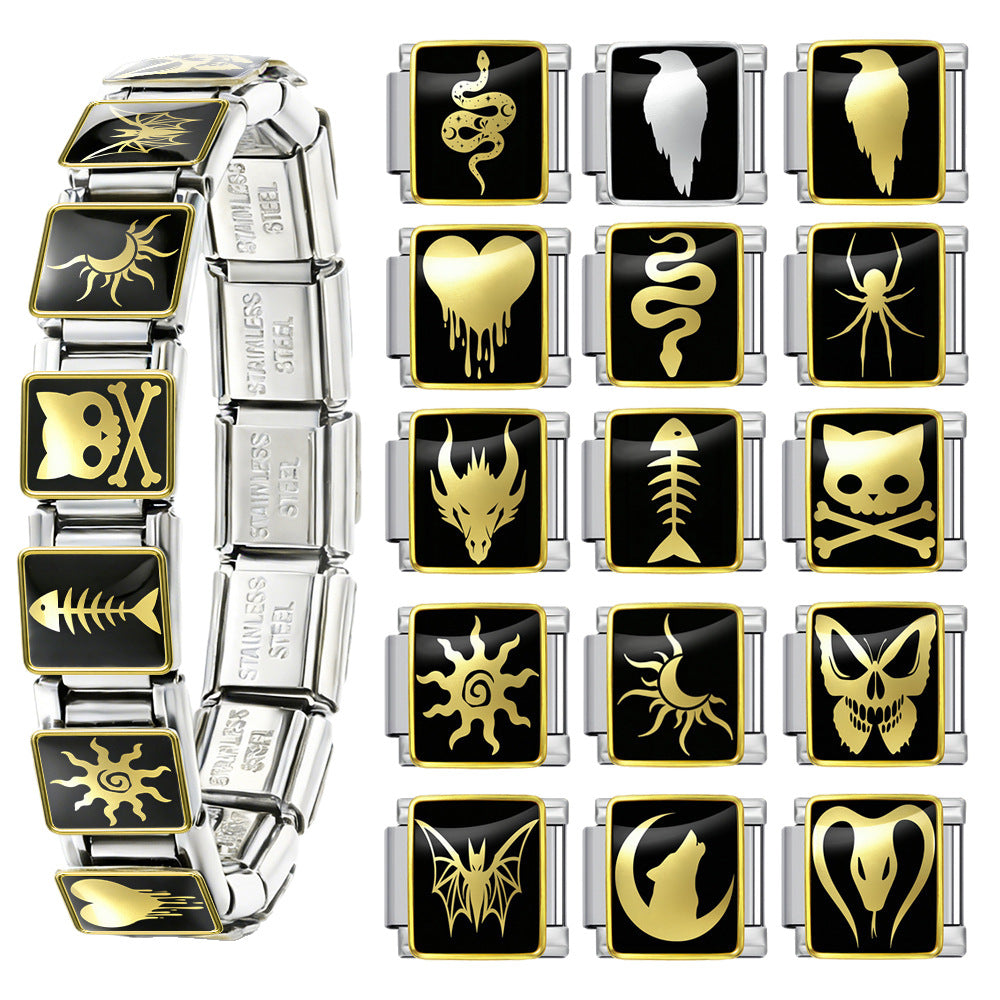 Wholesale Gothic Punk Modular Bracelet Stainless Steel DIY Jewelry Accessory For Unisex Everyday Wear