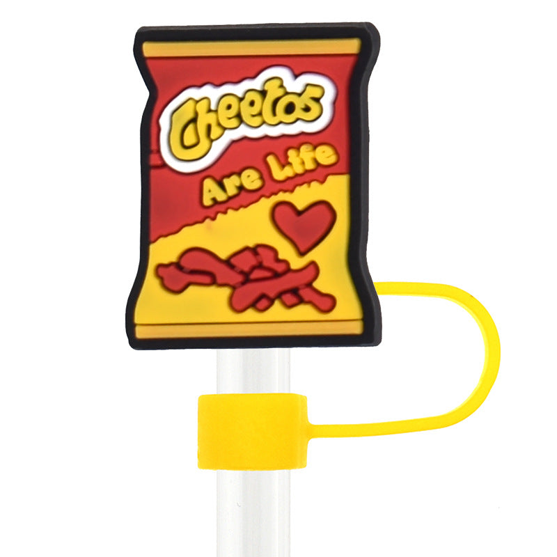 Wholesale  Random 100pcs Mexican Series  10mm PVC Soft Straw Tube Cap