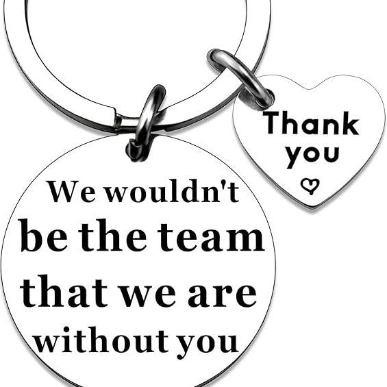 Wholesale Creative Round Stainless Steel Keychain Inspirational Gift For Team Building Colleagues And