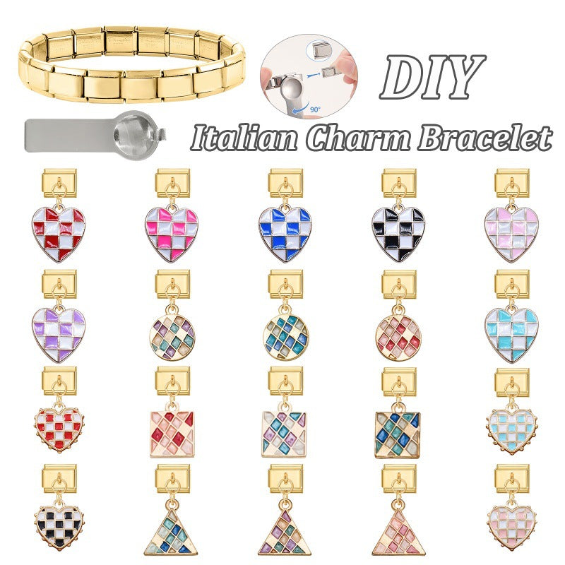 Wholesale 9mm Italian Charm Starter Bracelets DIY Pendant Single Section Creative Stainless Steel Composable Bracelet
