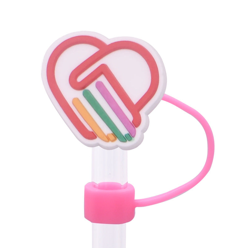 Wholesale Random 100pcs Rainbow Series PVC Soft Straw Tube Cap