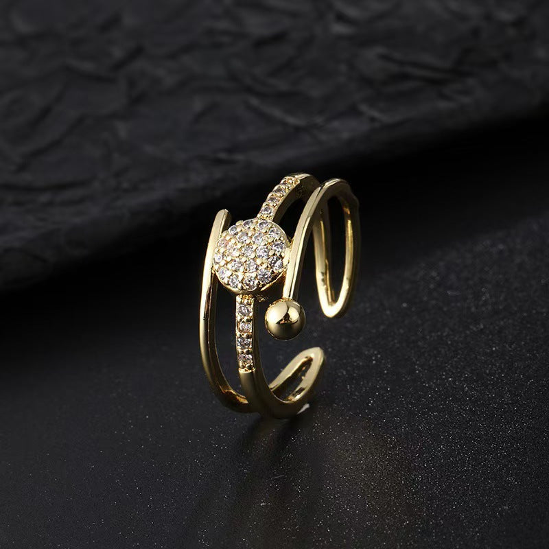 Wholesale Vintage Snake Design Copper Zircon Open Ring Trendy Women S Jewelry Accessory Gift