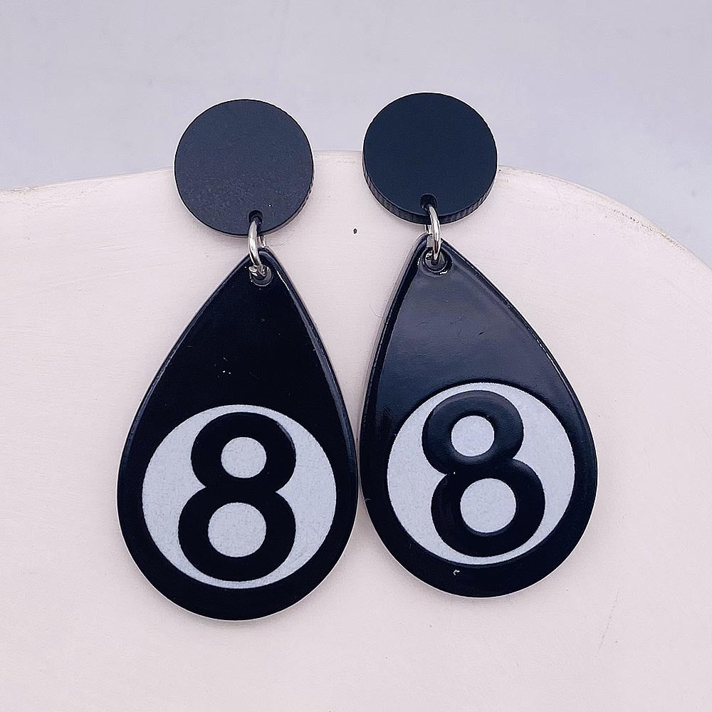 Wholesale Acrylic Earrings Geometric Basketball Football Print Earrings ACC-ES-Cheny001