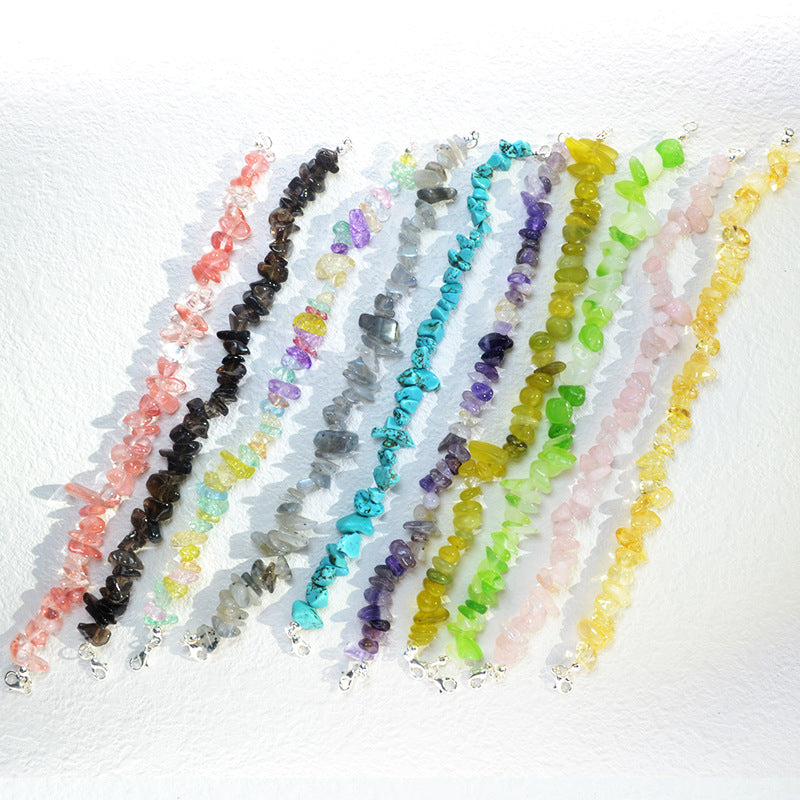 Wholesale Bohemian Colored Natural Stone Crushed Stone Bracelet ACC-BT-XA001