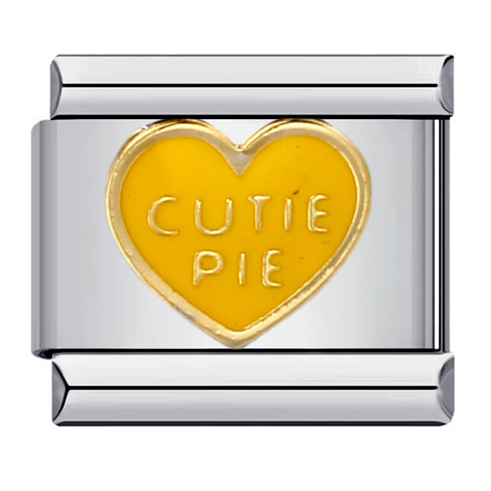 Wholesale Italian Charm Bracelet Welding Oil Dropping Cartoon DIYStainless Steel Composable Bracelet