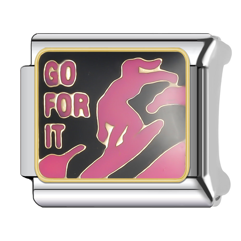 Wholesale Italian Charm Bracelet 9mm DIY Splicing Red Female Series Stainless Steel Composable Bracelet