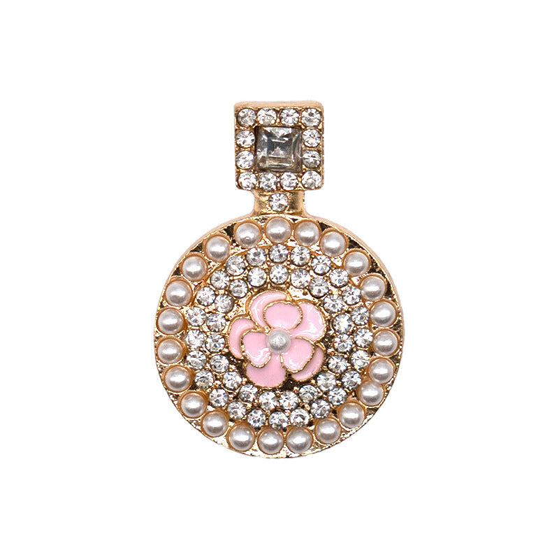 Wholesale Sweet Pink Princess Diamond Shoe Buckle Metal Charm Decorative Fashion Accessory For Sandals Gift Boutique Resale