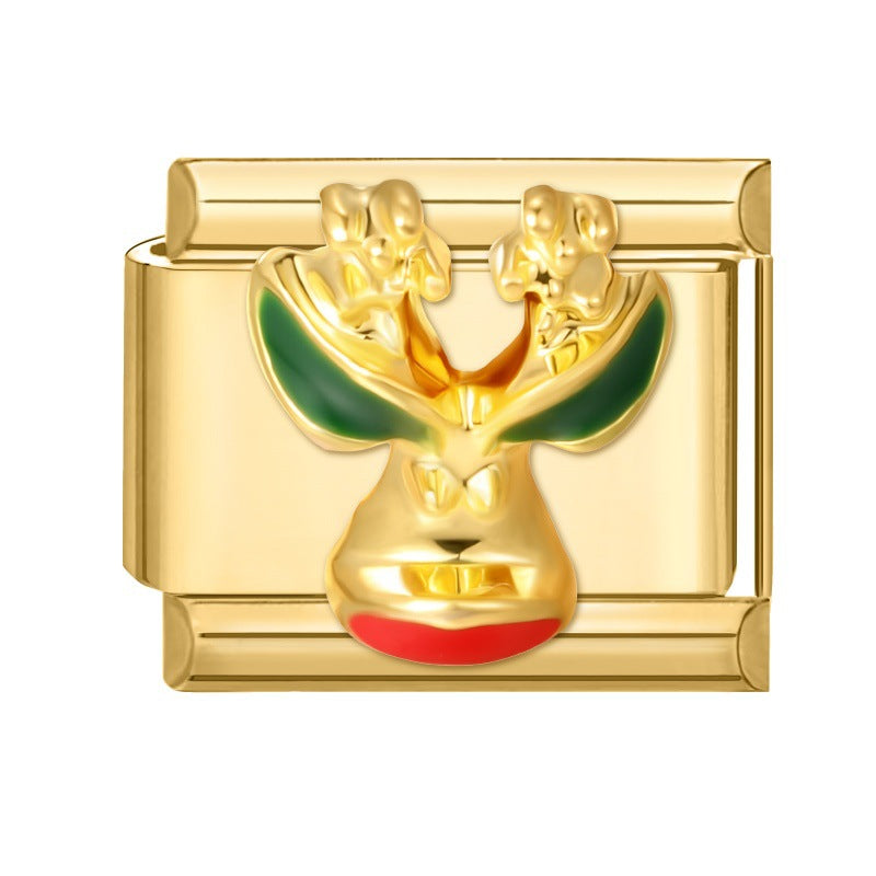 Wholesale  Italian Charm Bracelet 9mm DIY Christmas Celebration Creative Stainless Steel Composable Bracelet