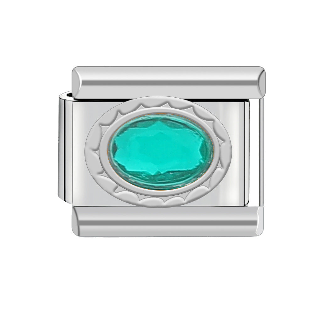 Wholesale  9mm Italian Charm Starter Bracelets DIY square Single Section Creative Stainless Steel Composable Bracelet