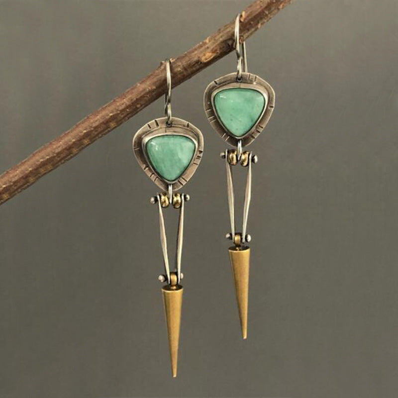 Wholesale retro simple bullet pendant long earrings