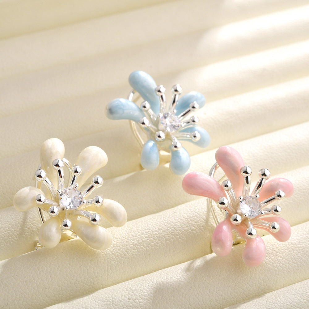 Wholesale daisy petal ear clip temperament earrings