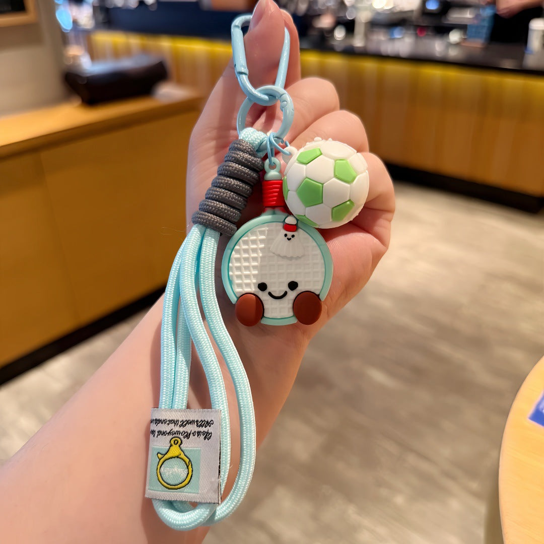 Wholesale Cartoon Badminton Racket Keychains