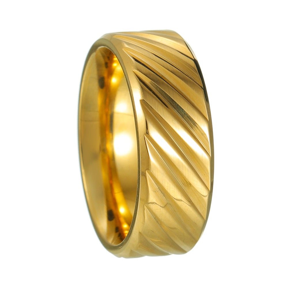 Wholesale titanium steel men's twill  ring