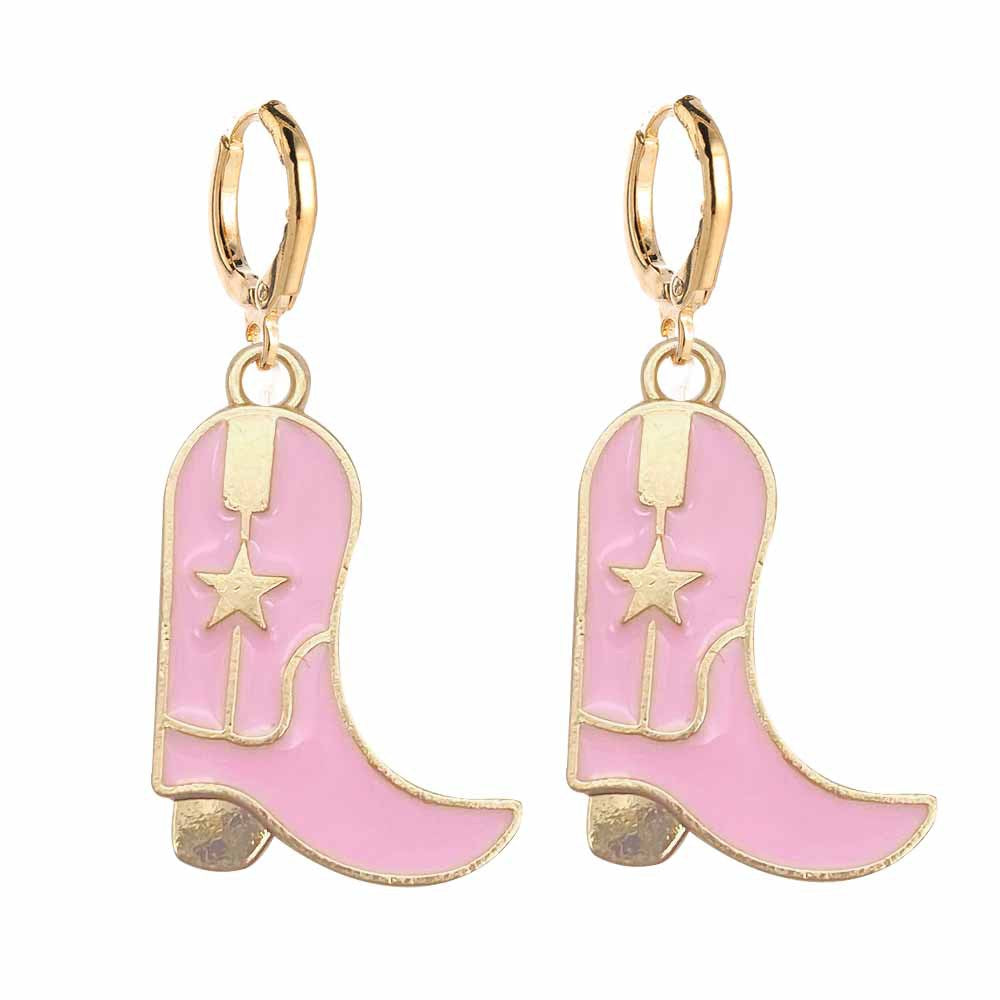 Wholesale Vintage Cowboy Boots Earrings Alloy Oil Drop Pendant ACC-ES-Cheny004