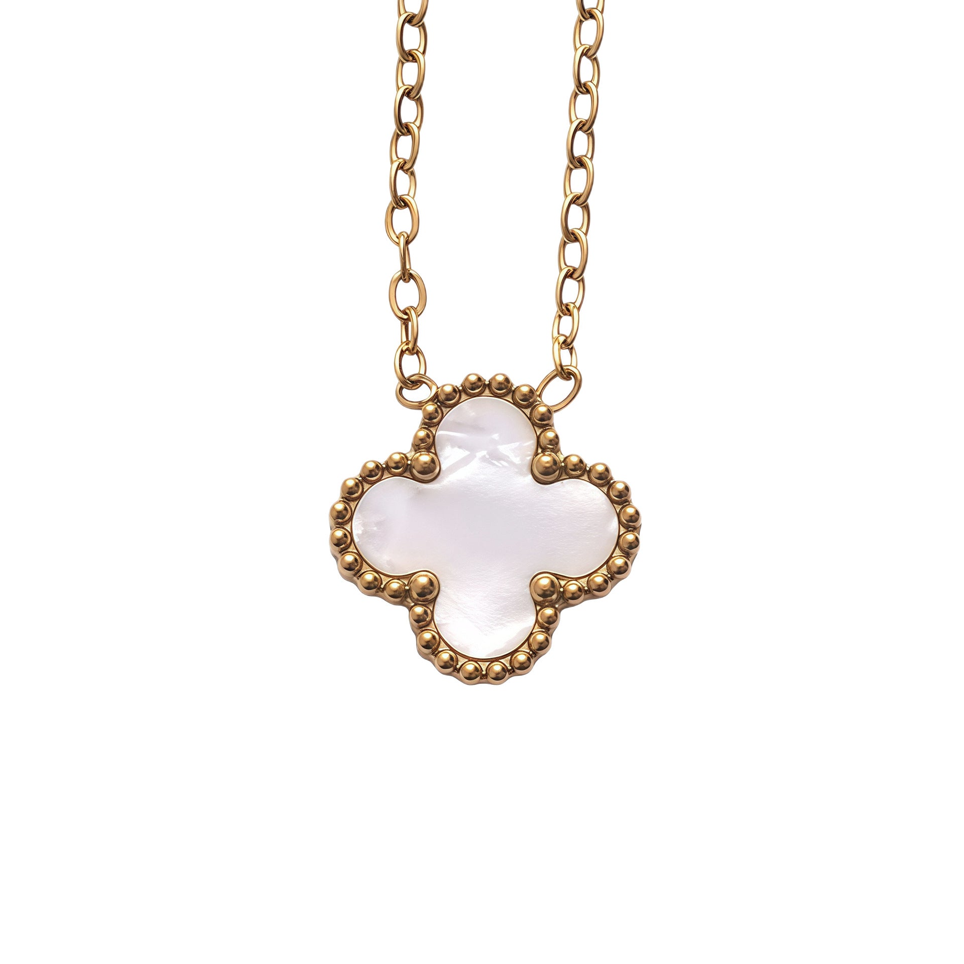 Wholesale Four-Leaf Clover Stainless Steel Necklace Trendy Jewelry Accessory for Boutique Resale ACCVIP