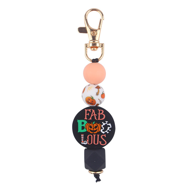 Wholesale Cartoon Halloween Silicone Beaded Keychain ACC-KC-GuangTian086