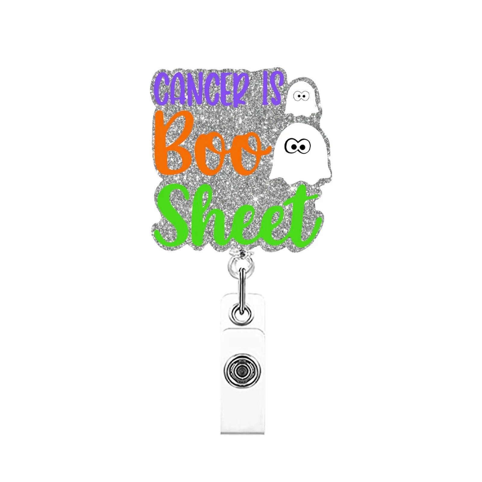 Wholesale Halloween Ghost Series Acrylic Retractable Rotating Badge Keychain