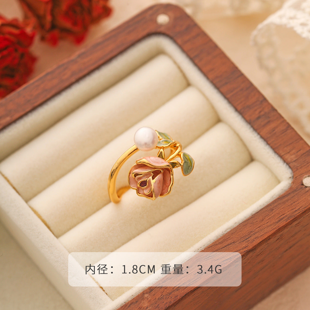 Wholesale  Natural Pearl Ring  Adjustable Ring