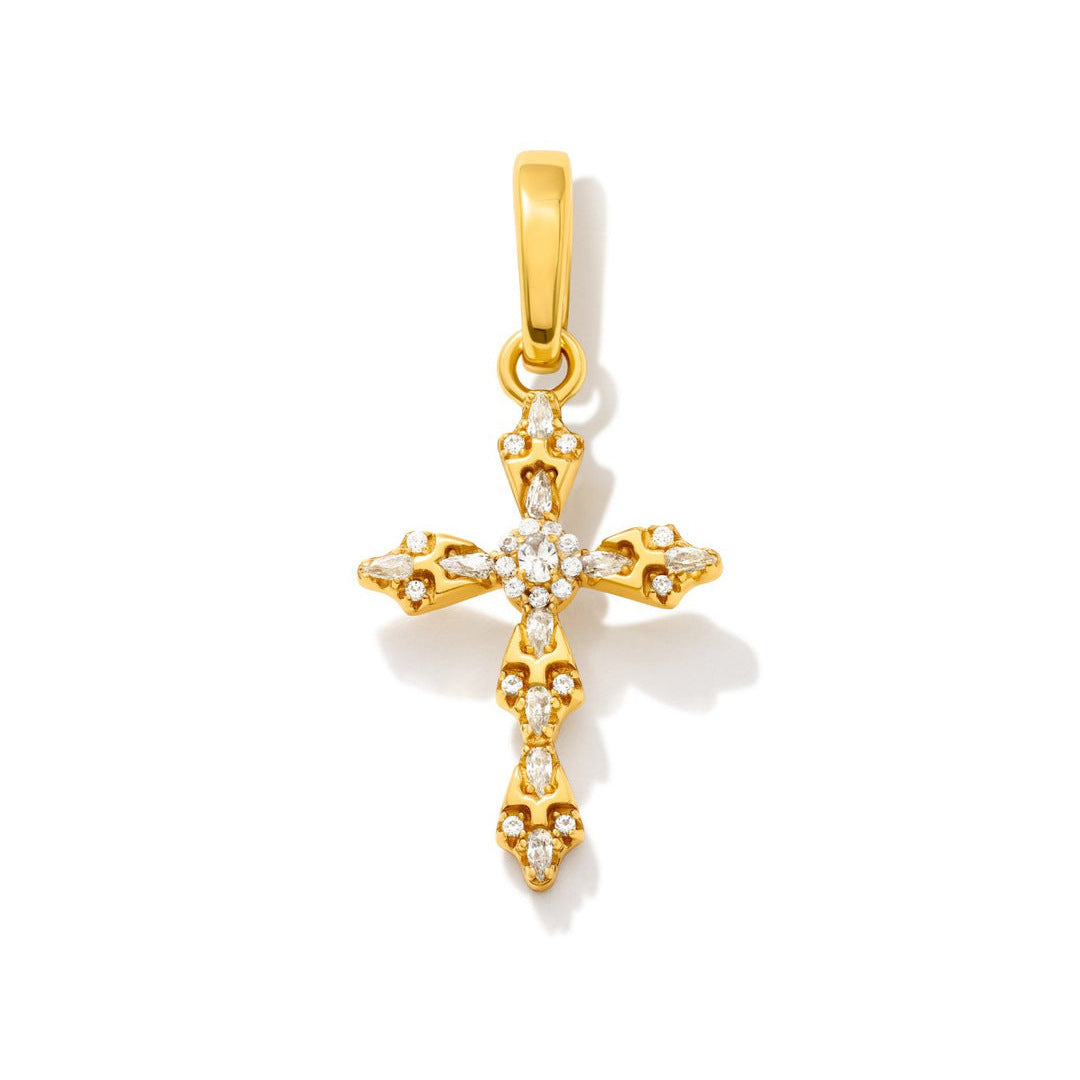 Wholesale Stainless steel electroplated 18K gold butterfly heart cross pendant