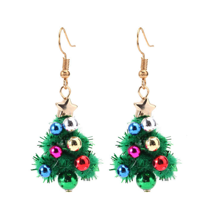 Wholesale Christmas Alloy Oil Drop Christmas Tree Snowflake Earrings ACC-ES-Bingl005