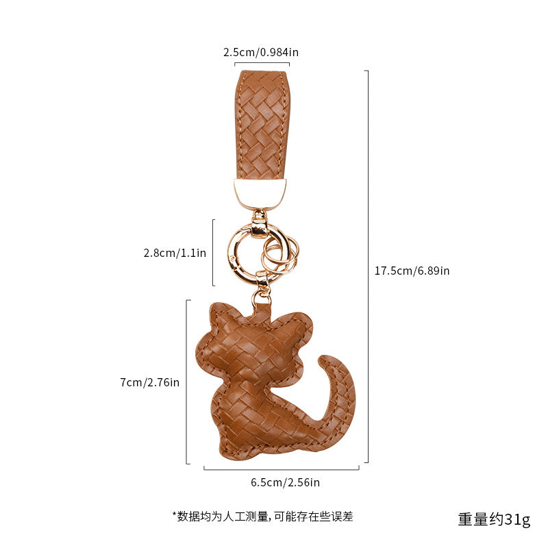 Wholesale Cute Black Cat PU Leather Keychain Chic Fashion Accessory Gift for Boutique Resale