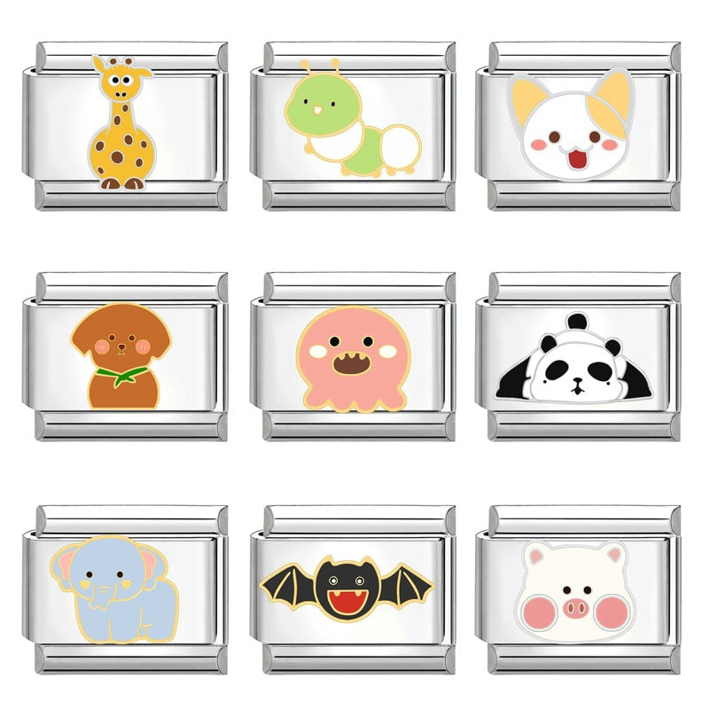 Wholesale Italian modular creative cute Charms animal cartoon DIY jewelry craft bracelet accessories