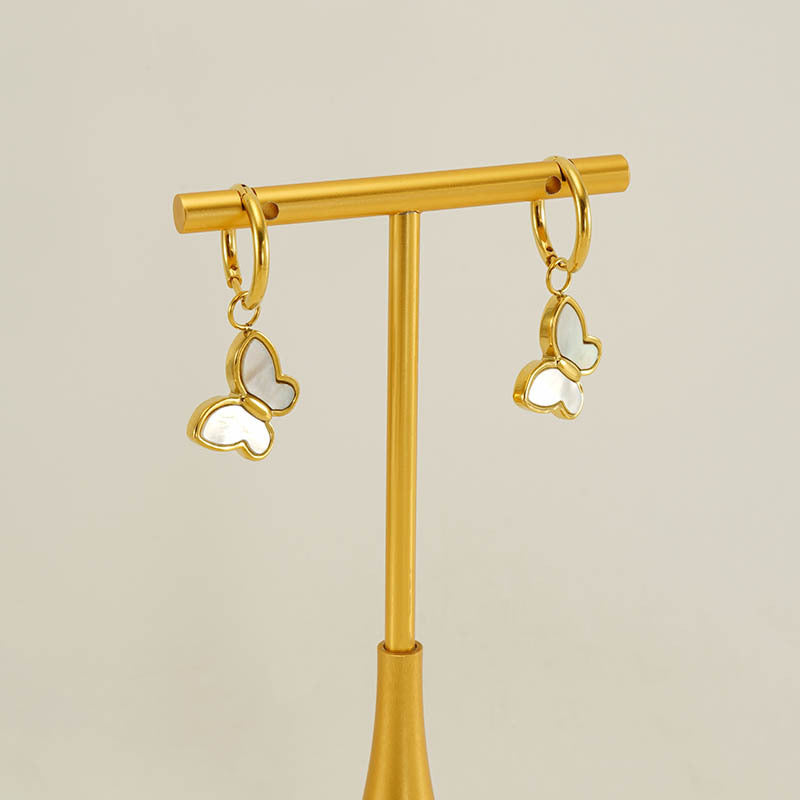 Wholesale  stainless steel butterfly earrings  light luxury earrings