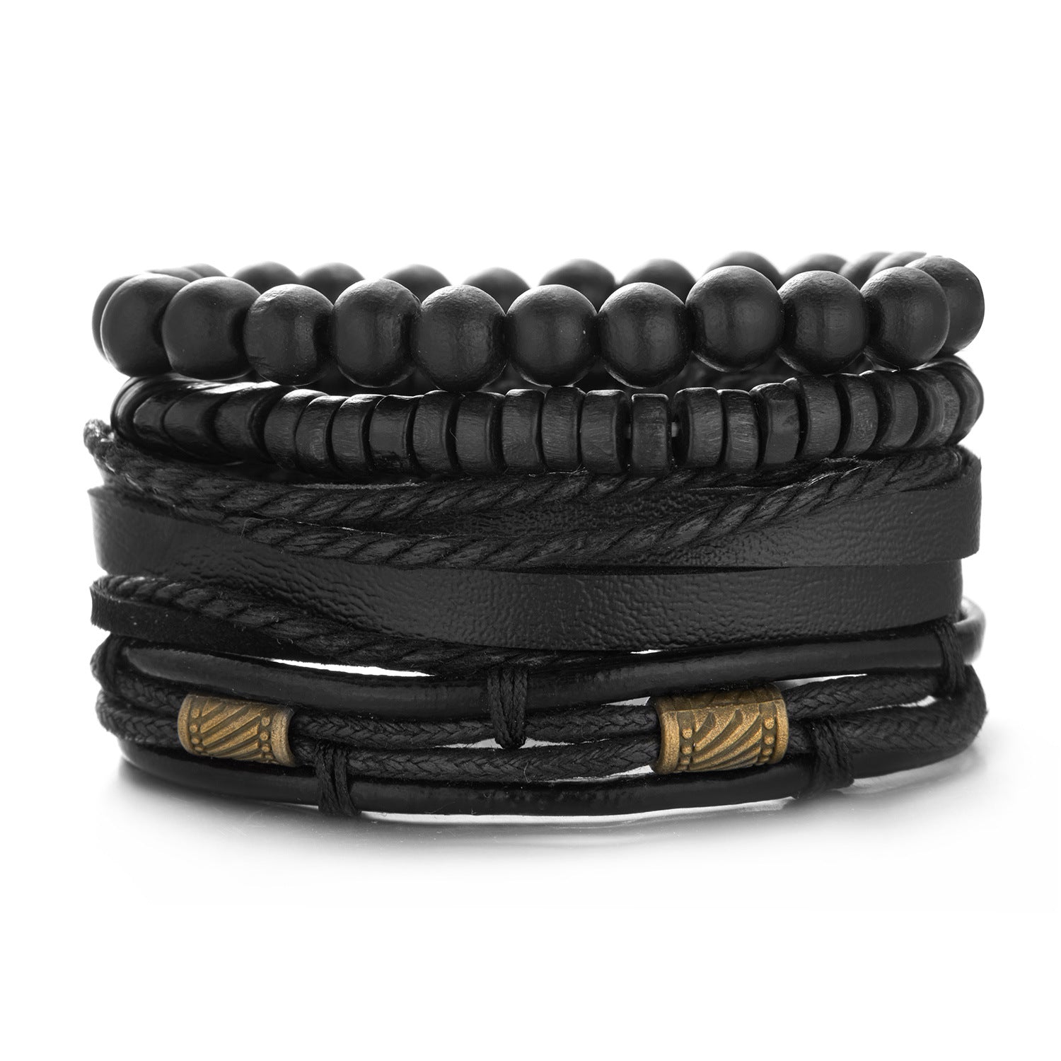 Wholesale  men's beaded leather bracelet  combination bracelet set