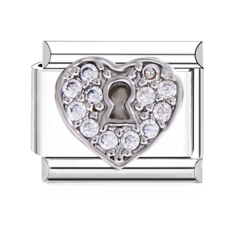 Wholesale 9mm Italian Charm Starter Bracelets DIY square Single Section Creative Stainless Steel Composable Bracelet