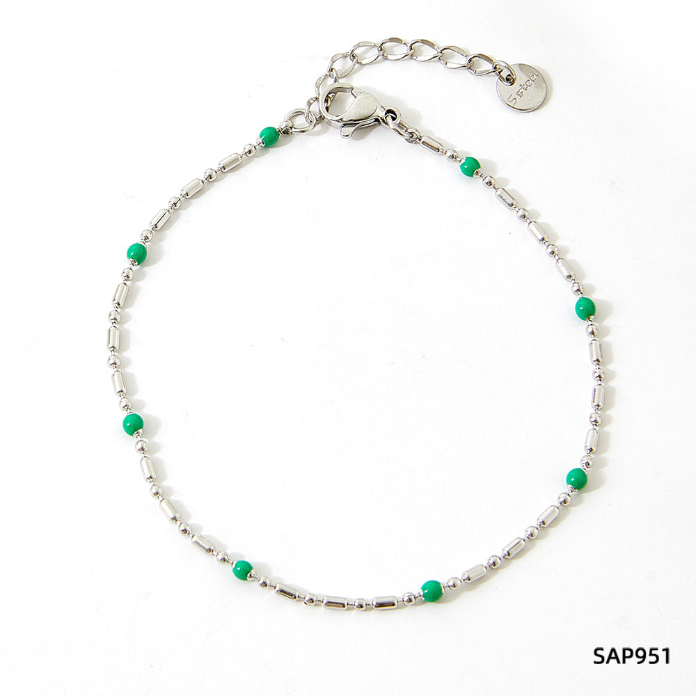 Wholesale Stainless steel bracelet stitching zircon bracelet set