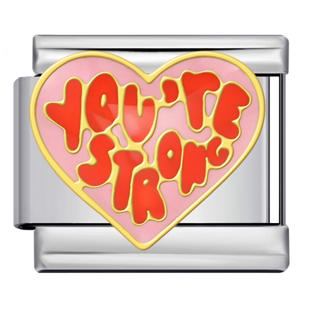 Wholesale Italian  Stainless Steel CharmsGold and Silver Welding Oil Drop DIY Module Charms