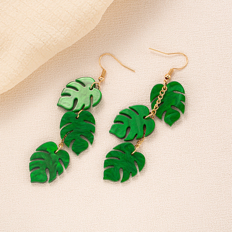Wholesale Summer Coconut Tree Pineapple Palm Leaf Earrings Acrylic Earrings ACC-ES-Jiay010