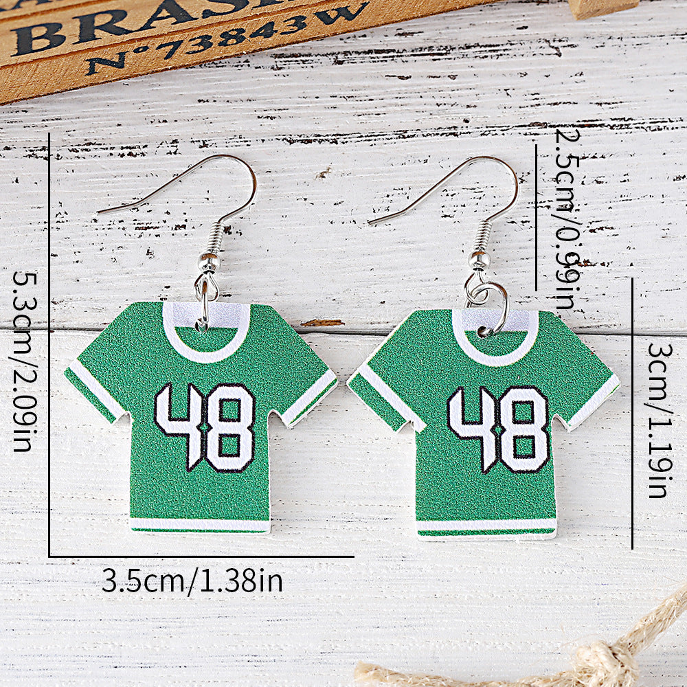 Wholesale Green 48 Jersey Earrings