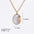 Wholesale Titanium Steel Oval Sun Necklace Natural Shell Inlaid Pendant Necklaces