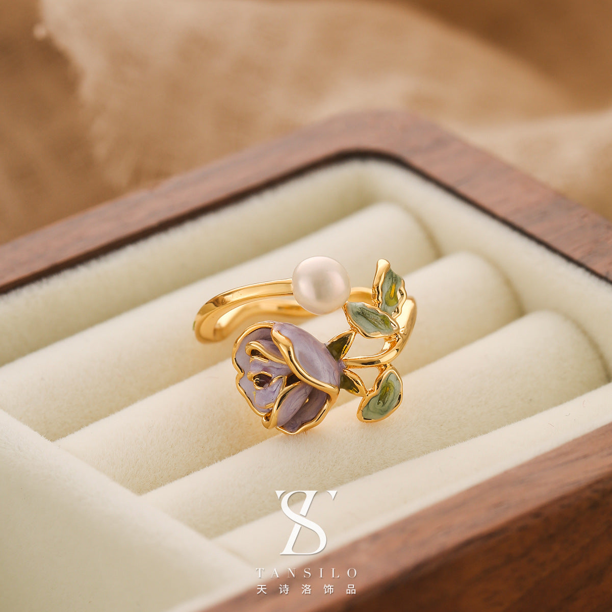 Wholesale  Retro Romantic Rose Flower Ring