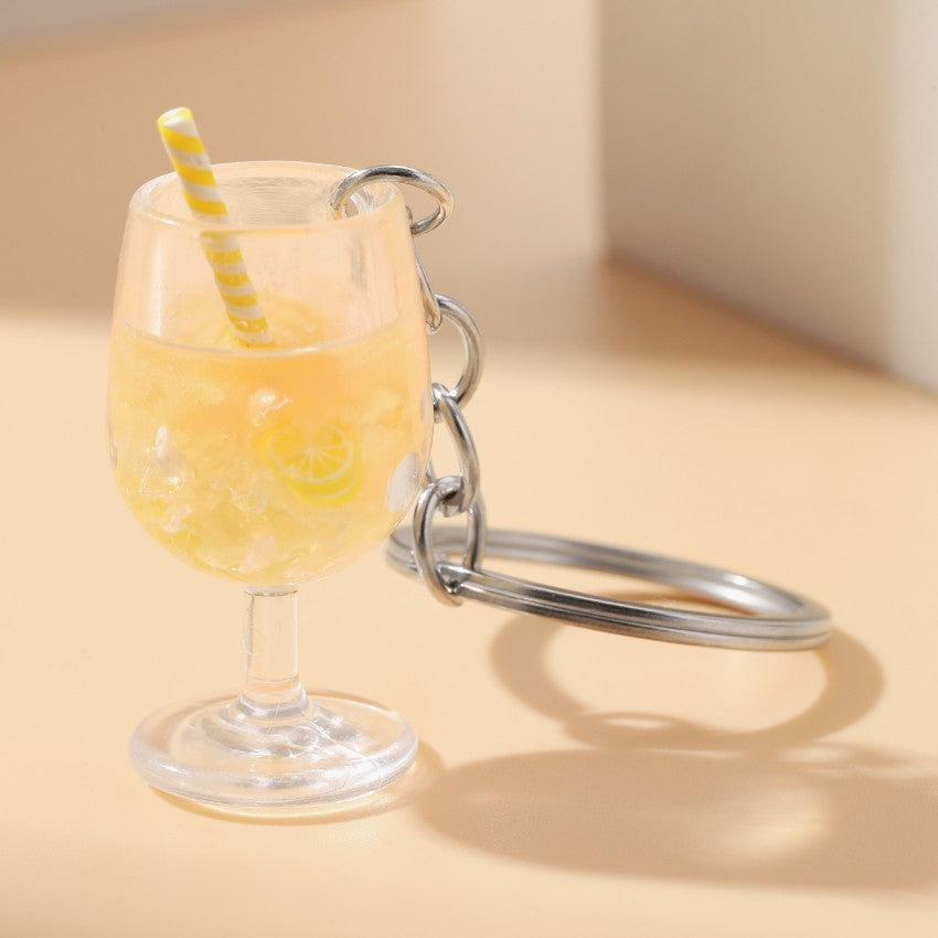 Wholesale Luminous Fruit Lemon Slice Goblet Plastic Keychain ACC-KC-RongR058