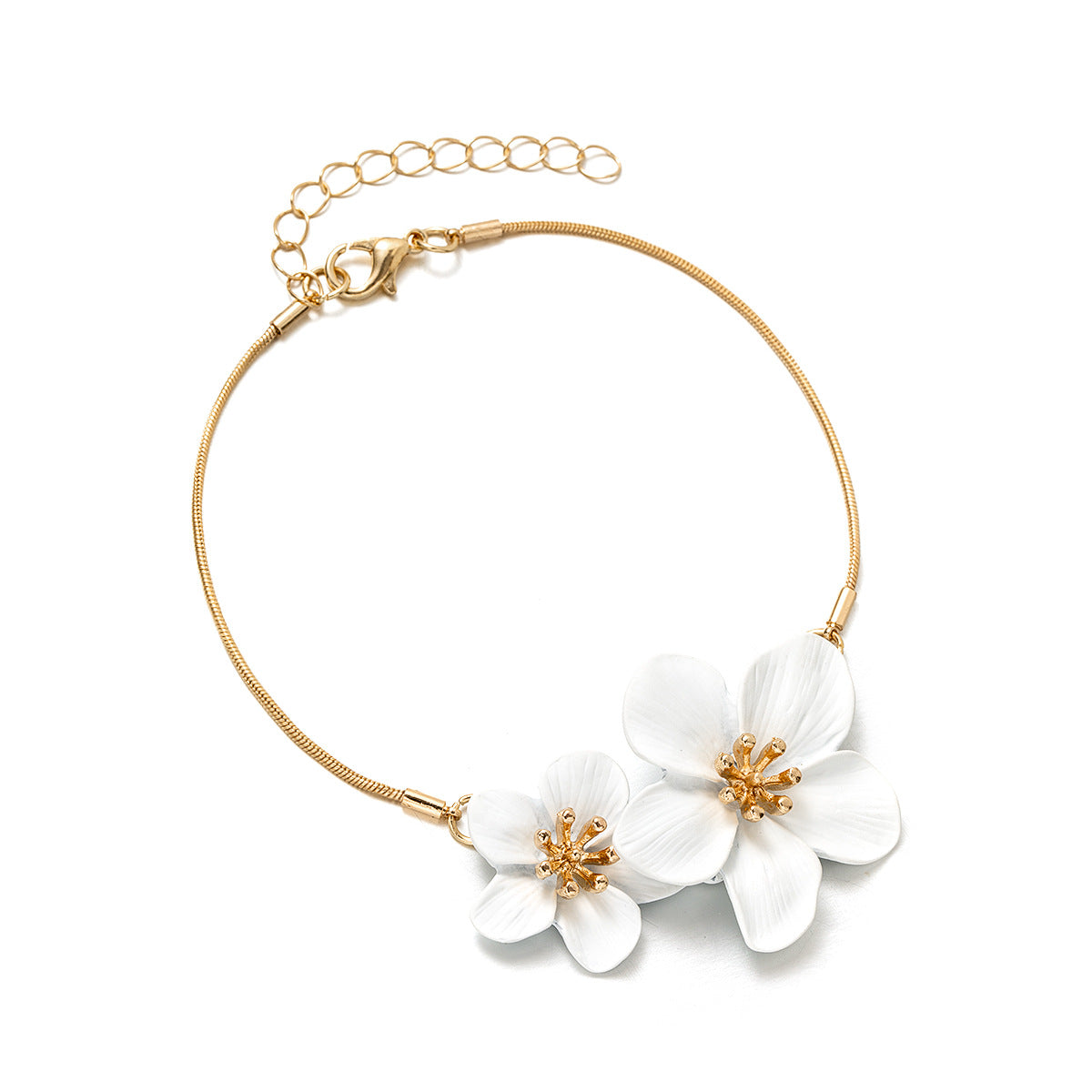 Wholesale Flower Metal Chain Adjustable Women's Anklet