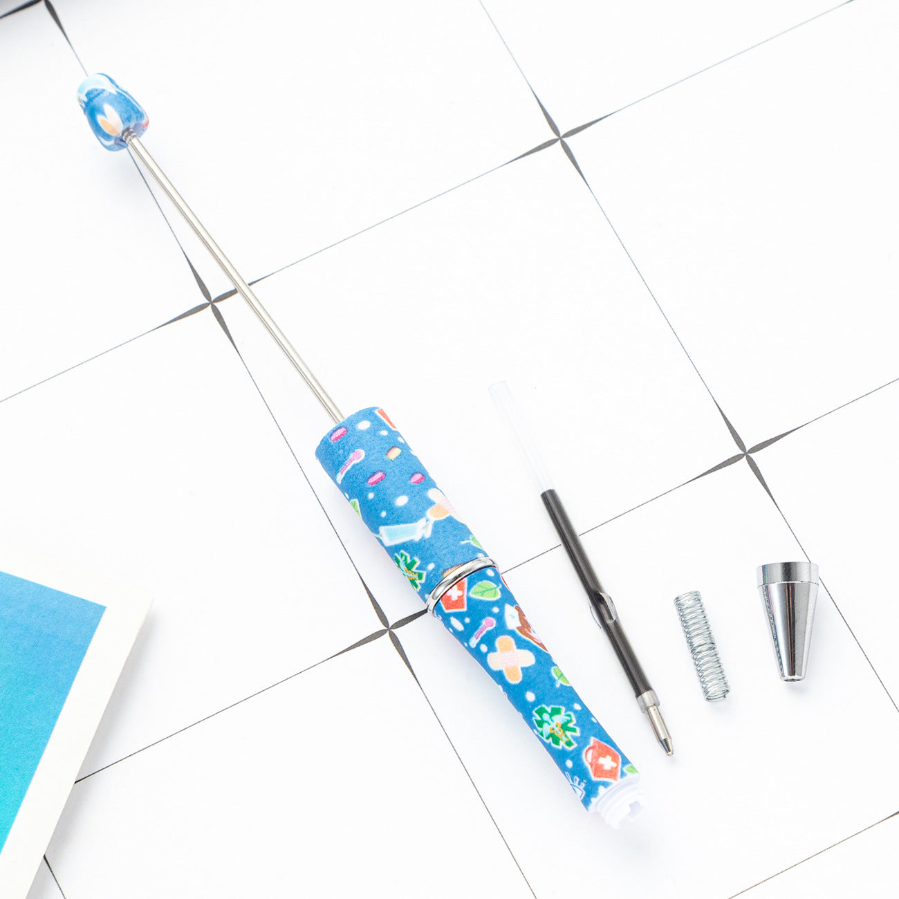 Wholesale Bearable Pens Nurse's Day Printed Plastic Beaded Pens ACC-PN-HuaH004