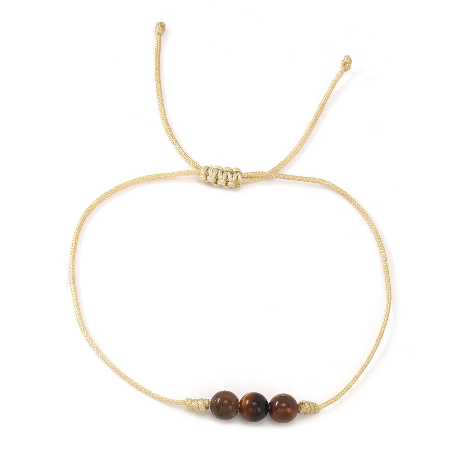 Wholesale Chic Handmade Woven Tiger Eye Stone Layered Bracelet Stainless Steel Wave Charm Blue Summer Beach Jewelry Accessory