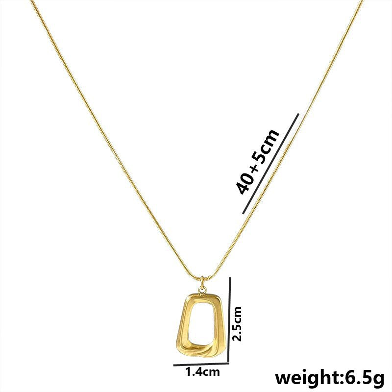 Wholesale Light Luxury Titanium Steel Geometric Square Necklace