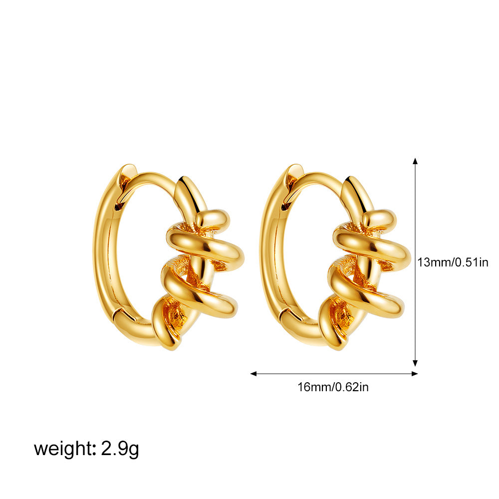 Wholesale 18K Gold Geometric Circle Earrings