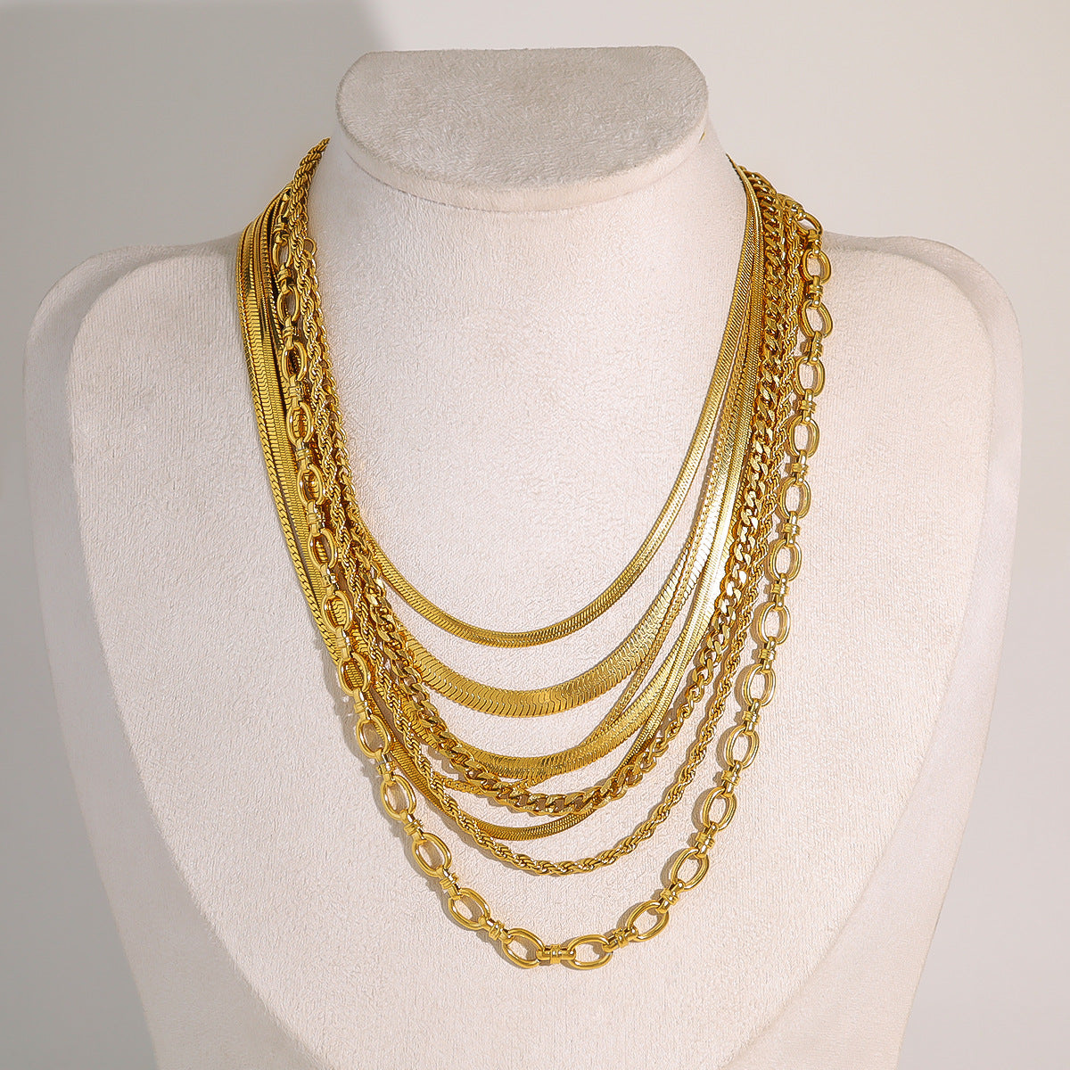 Wholesale Titanium Steel 18K Gold Plated Blade Chain Flat Snake Chain  Necklace