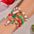Wholesale  Color Acrylic Diamond Snowflake Bell Elastic Beaded Bracelet Christmas suit