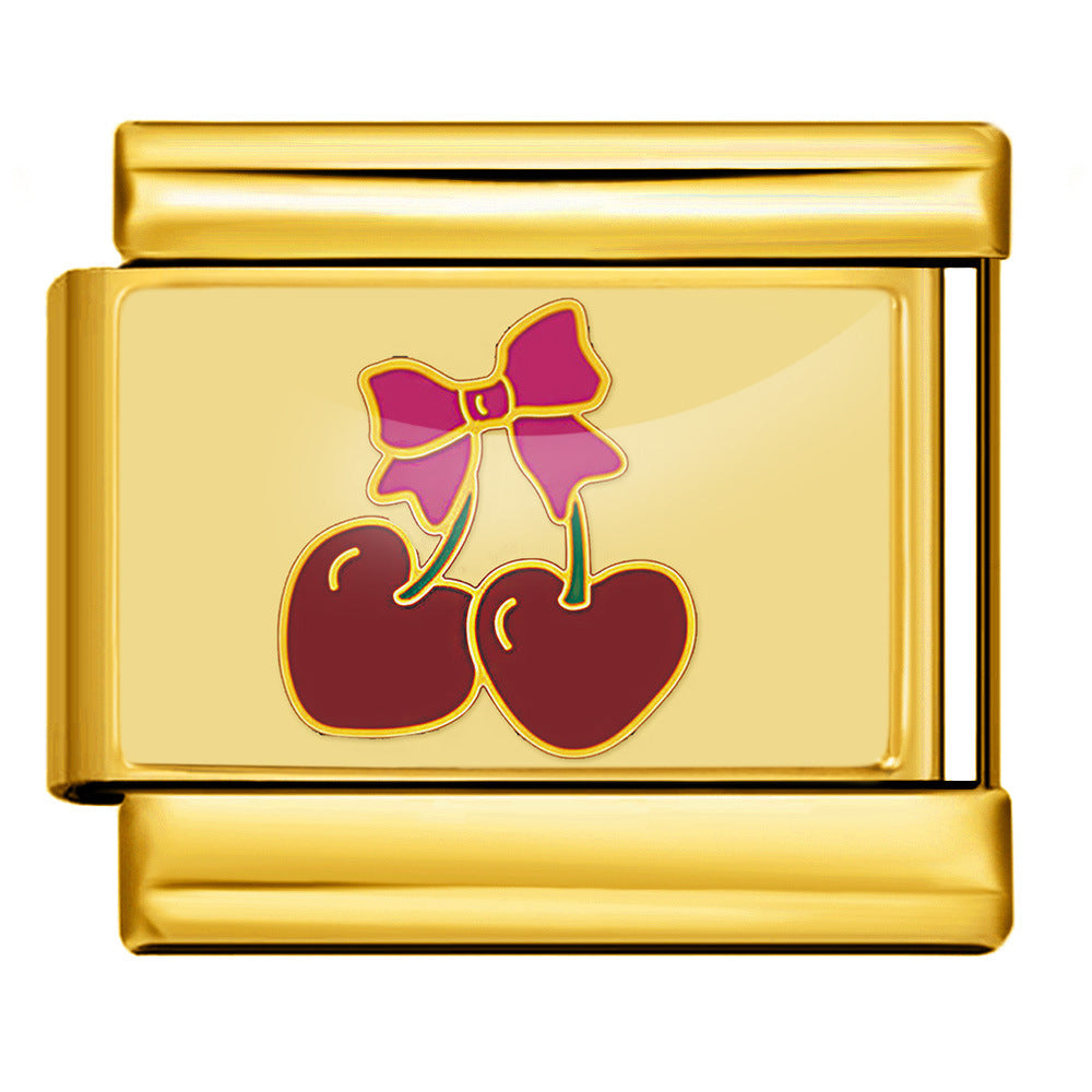 Wholesale  Italian Charm Bracelet 9mm DIY Fruit and Vegetable Series Creative Stainless Steel Composable Bracelet