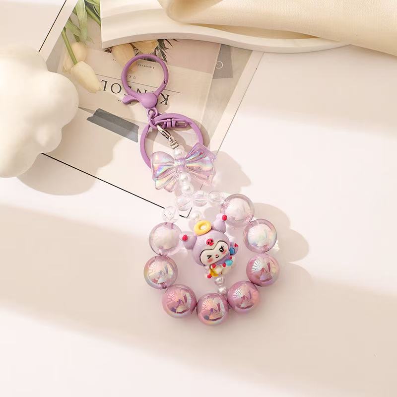 Wholesale Cartoon  Colorful  Beaded Acrylic Non-Peeling Keychain 
ACCVIP
