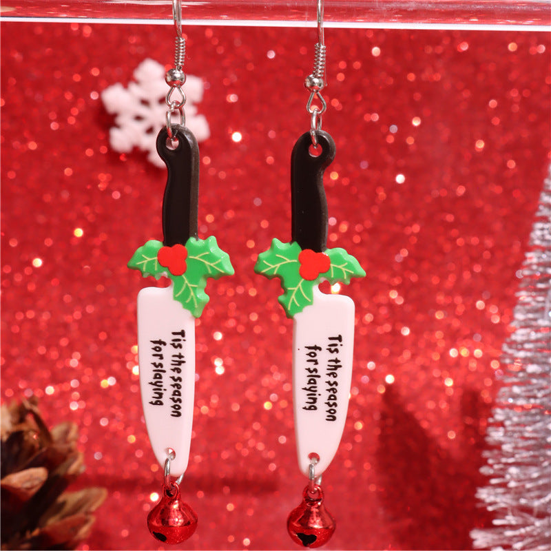 Wholesale Christmas Snowflake Elk Bell Acrylic  Earrings