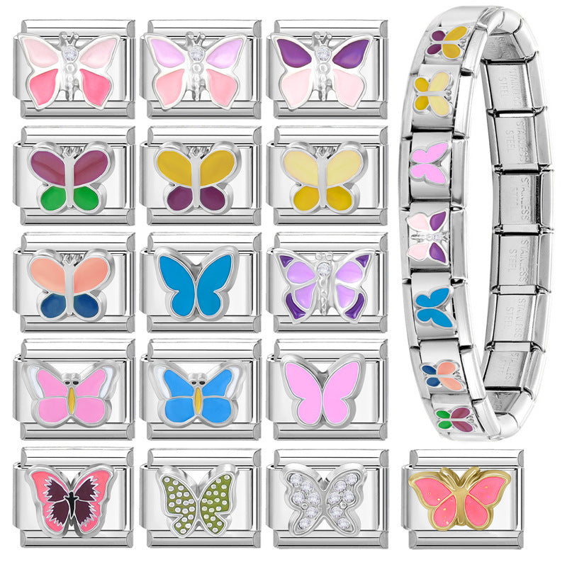 Wholesale Italian Charm Bracelet 9mm DIY Splicing Cute Creative Stainless Steel Composable Bracelet