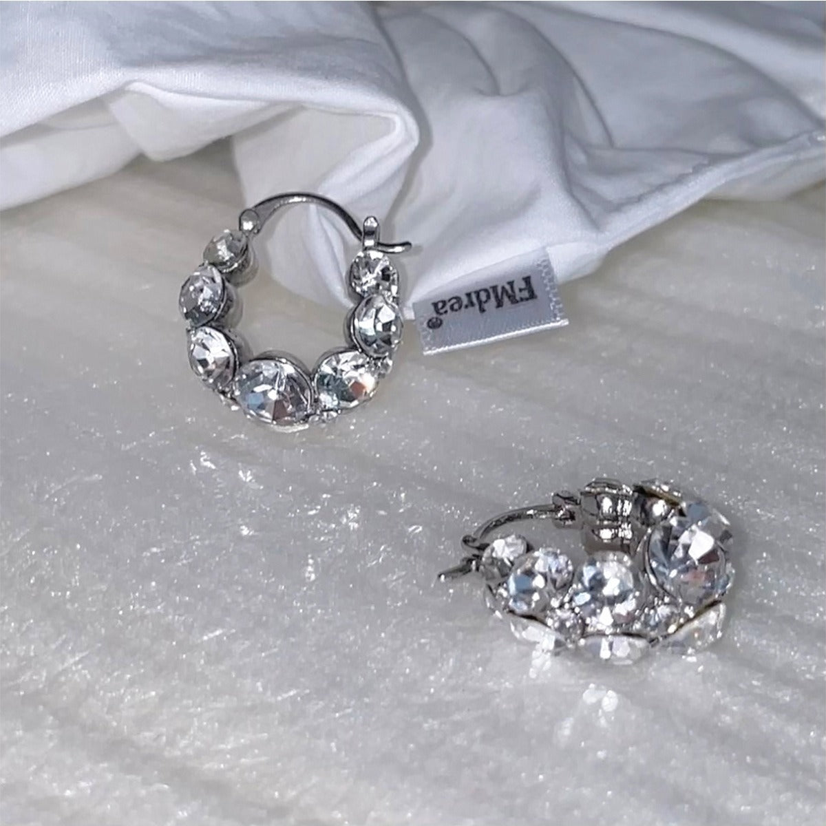 Wholesale full diamond zircon light luxury hoop earrings