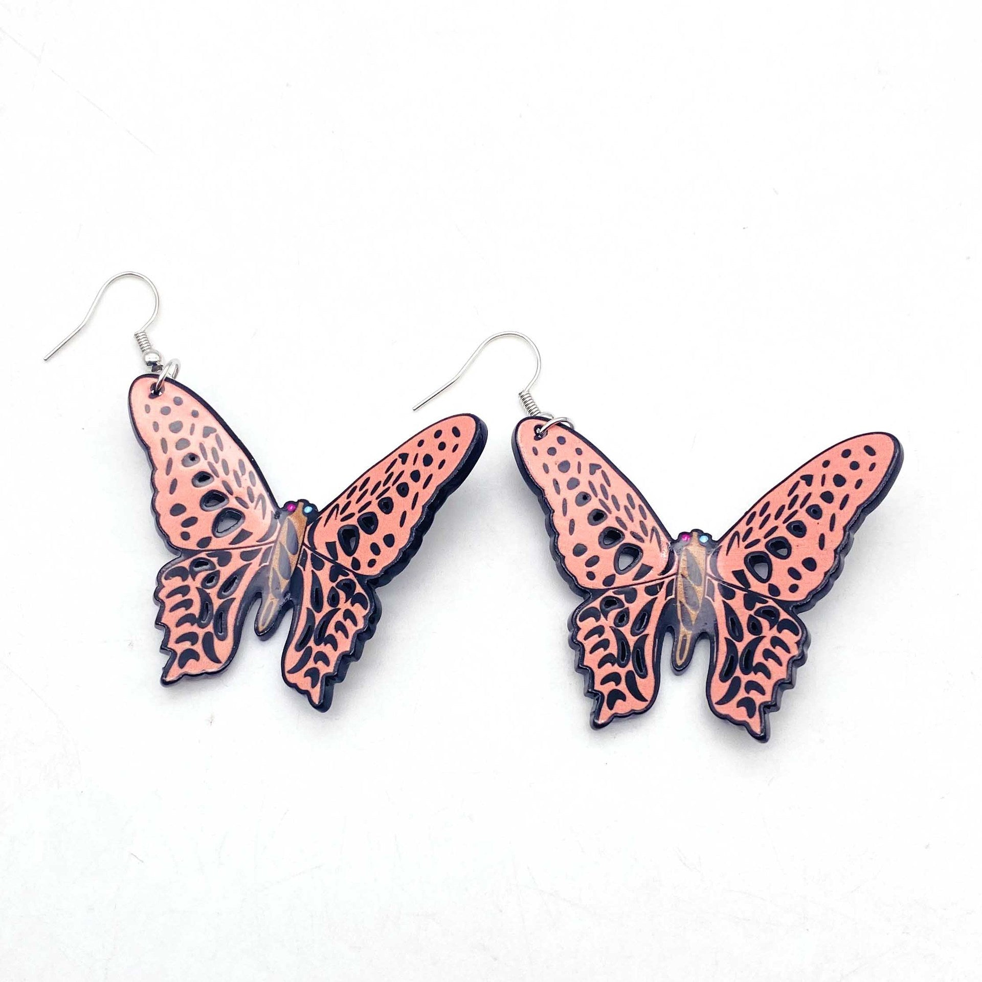 Wholesale Bohemian Painted Three-dimensional Butterfly Acrylic Earrings ACC-ES-CY008