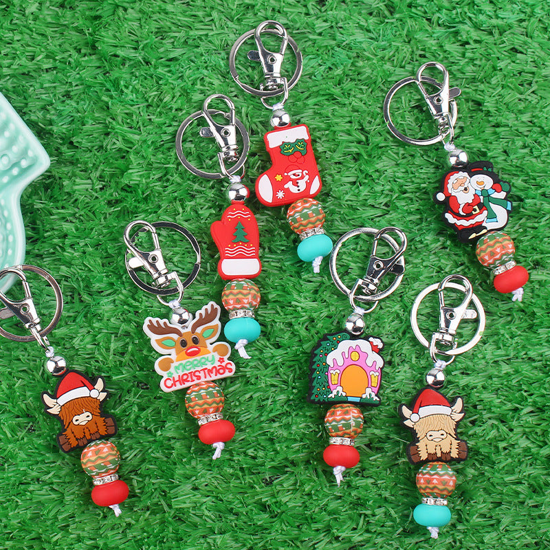 Wholesale Christmas DIY Accessories Silicone Beaded Keychains ACC-KC-GuangTian093